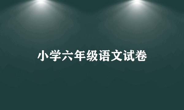 小学六年级语文试卷