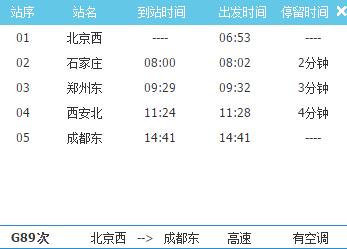 北京到成都高铁路线