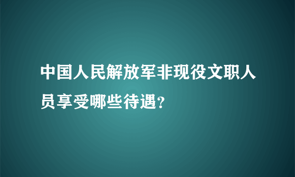 中国人民解放军非现役文职人员享受哪些待遇？