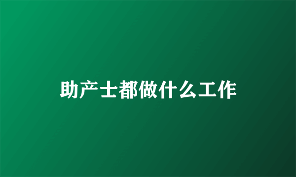 助产士都做什么工作