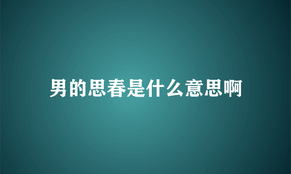 男的思春是什么意思啊