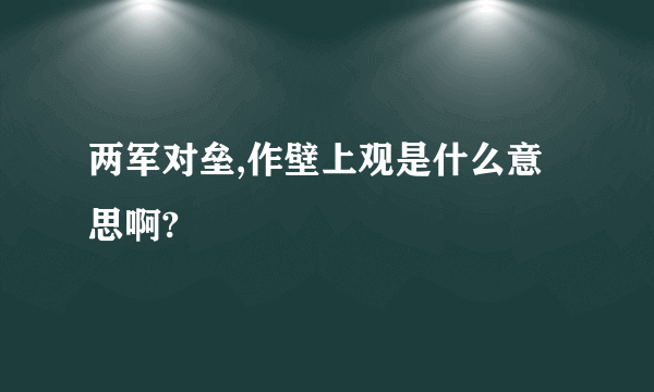 两军对垒,作壁上观是什么意思啊?