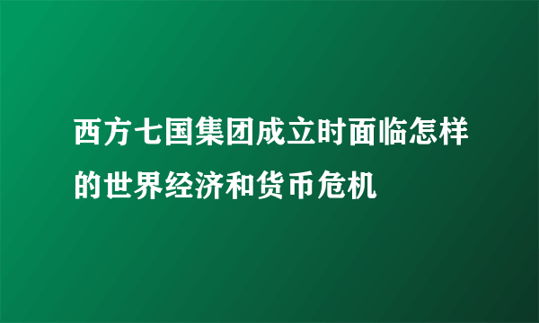 西方七国集团成立时面临怎样的世界经济和货币危机