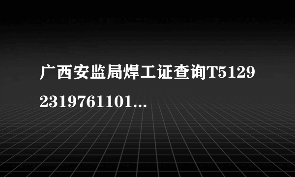 广西安监局焊工证查询T512923197611015111杨向中