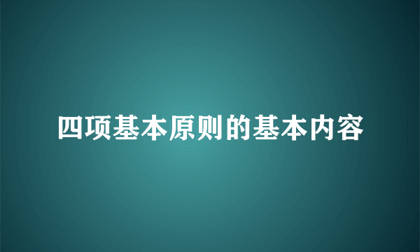 四项基本原则的基本内容