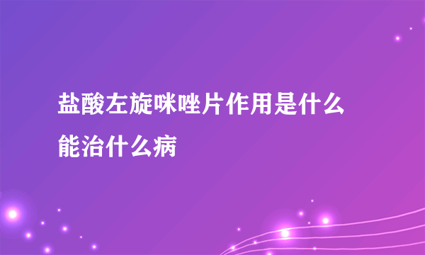 盐酸左旋咪唑片作用是什么 能治什么病