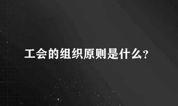 工会的组织原则是什么？