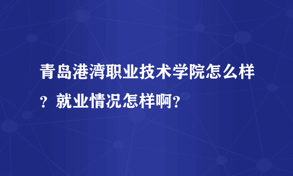 青岛港湾职业技术学院怎么样？就业情况怎样啊？