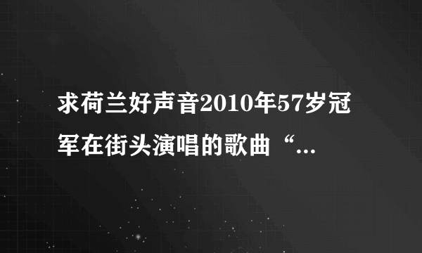 求荷兰好声音2010年57岁冠军在街头演唱的歌曲“您鼓励了我”的英文歌词原文