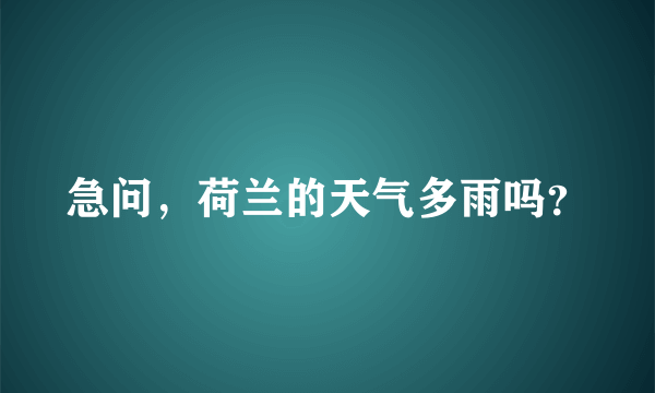 急问，荷兰的天气多雨吗？