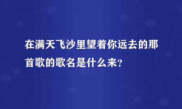 在满天飞沙里望着你远去的那首歌的歌名是什么来？