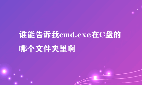 谁能告诉我cmd.exe在C盘的哪个文件夹里啊