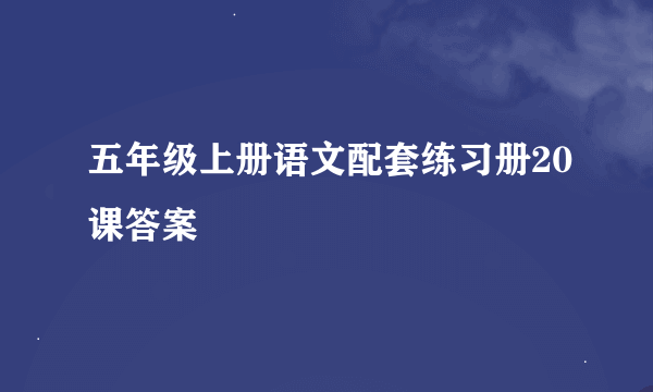 五年级上册语文配套练习册20课答案