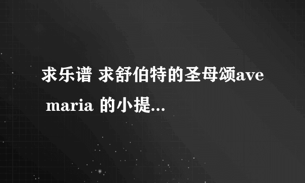 求乐谱 求舒伯特的圣母颂ave maria 的小提琴曲！~还有些别的