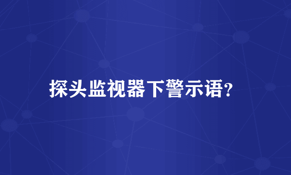 探头监视器下警示语？